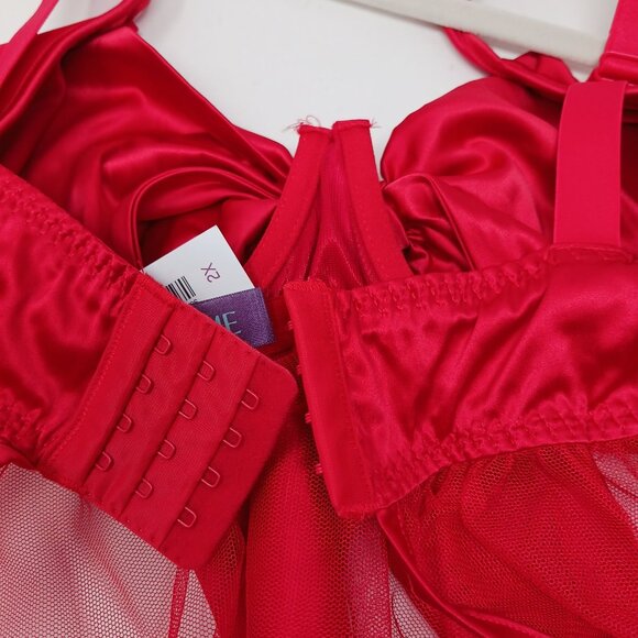 NWT Adore Me Bessima Red Babydoll Lingerie Size 2X - Picture 7 of 10